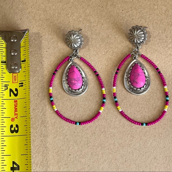 ❤️🎉Chandler Multicolor Beaded Teardrop Earrings - Picture 2 of 2